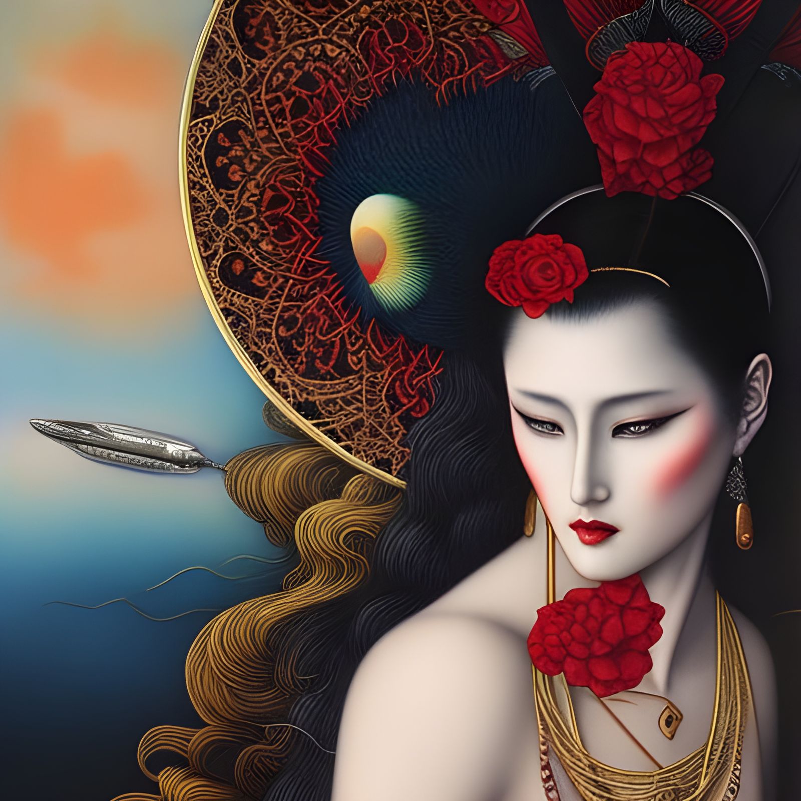 Surreal Tarot Card Painting in Ethereal Style