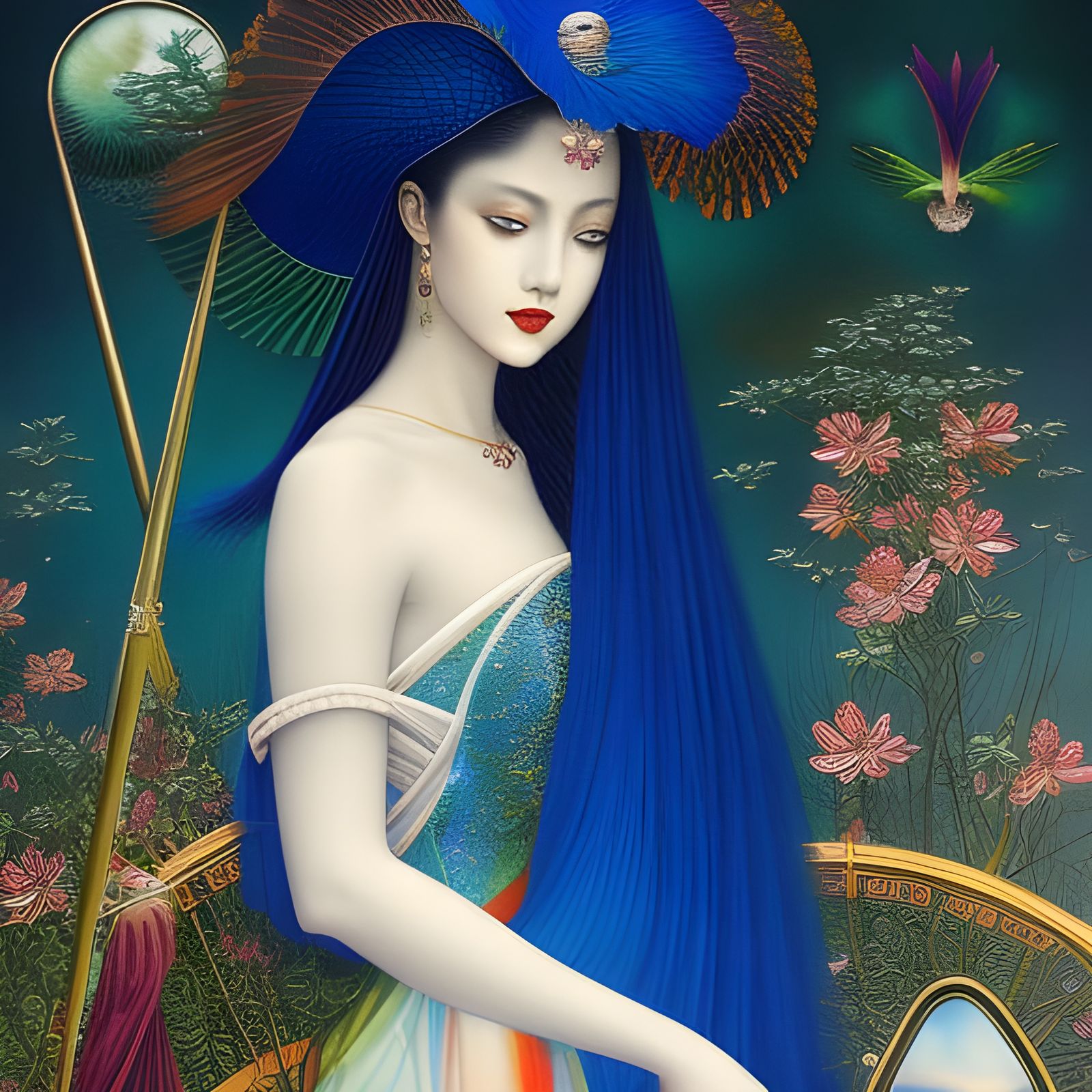 Surreal Tarot Card Painting in Magical Realism