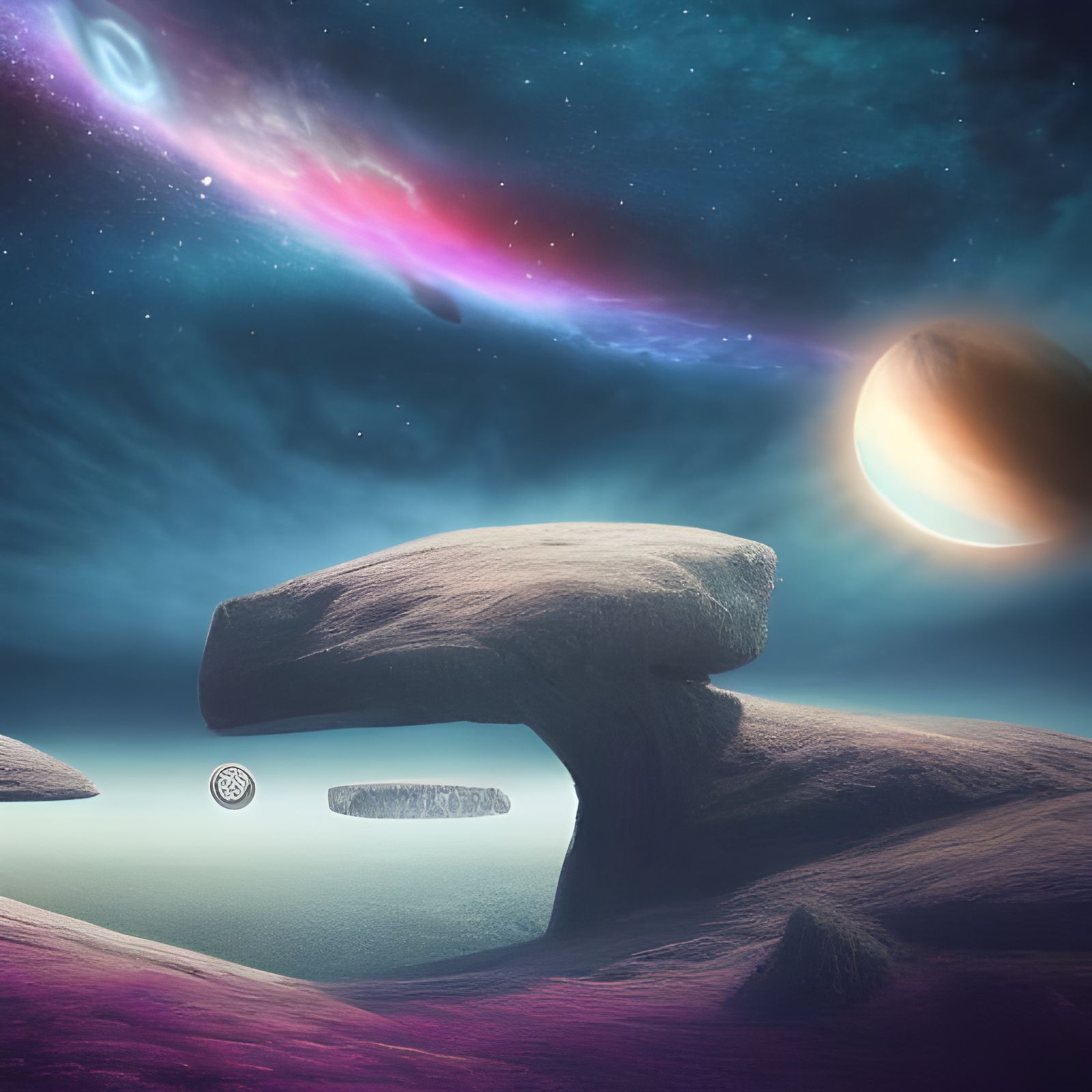 Surreal Fantasy Landscape of Distant Galaxies