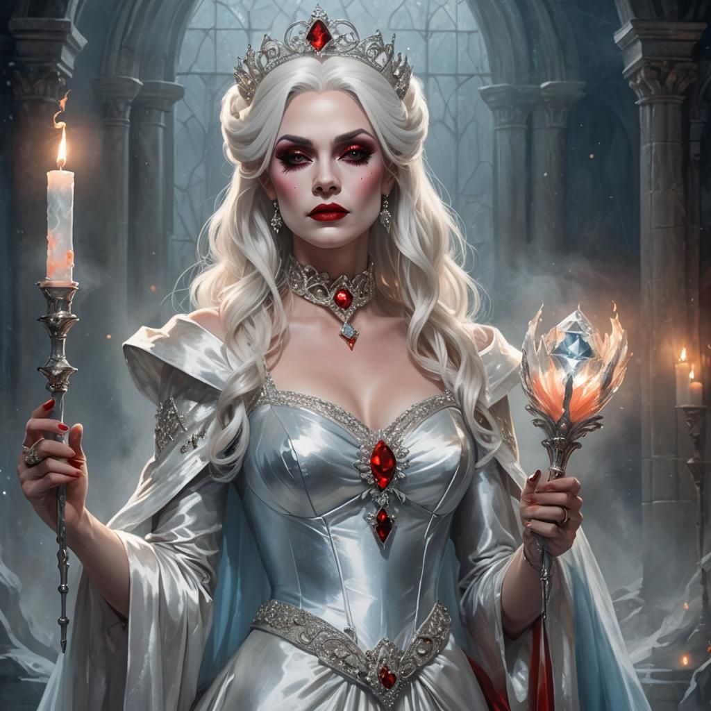 Gothic Drag Queen with Diamond Scepter