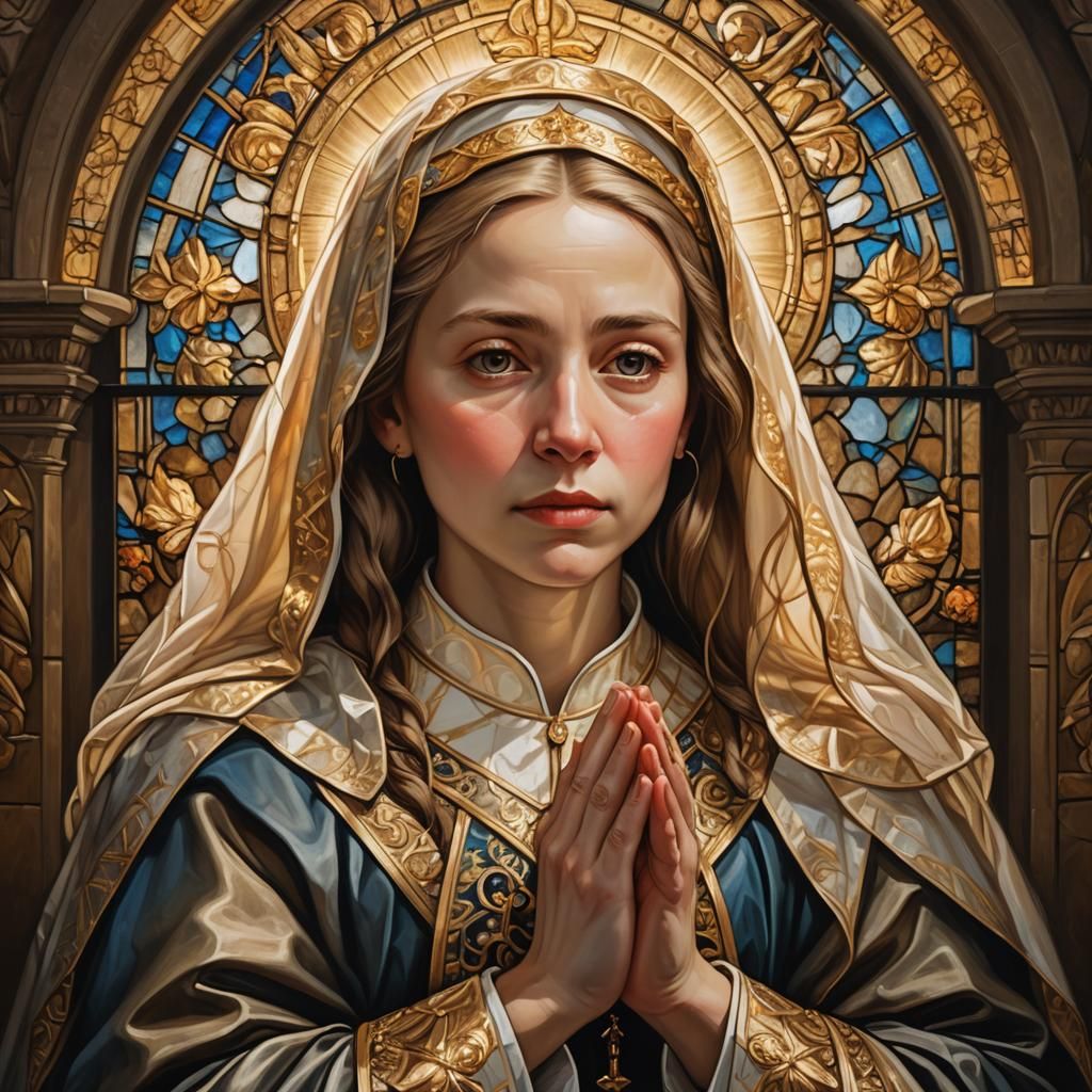 Saint Elisabeth of the Trinity Portrait in Baroque Style
