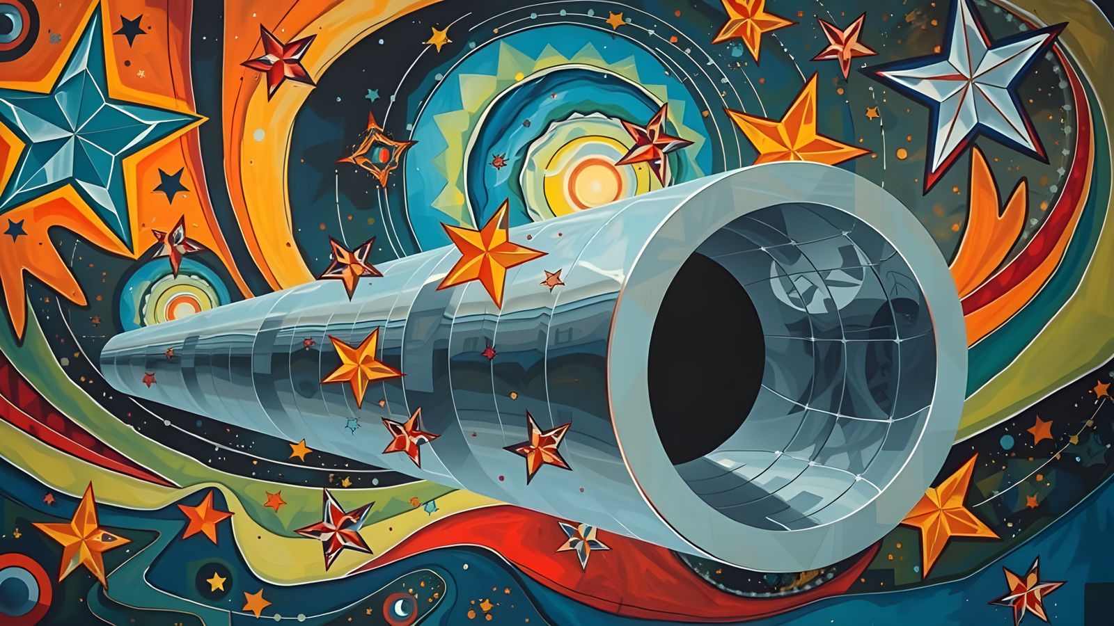 Sleek Metallic Marvel in Cosmic Dance