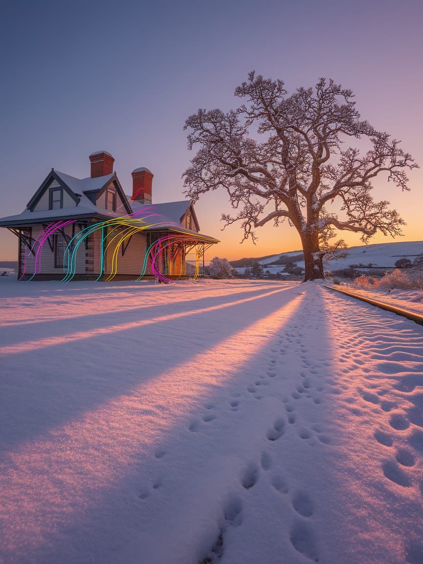 Chibi Moebius Style Winter Scene at Newport Station