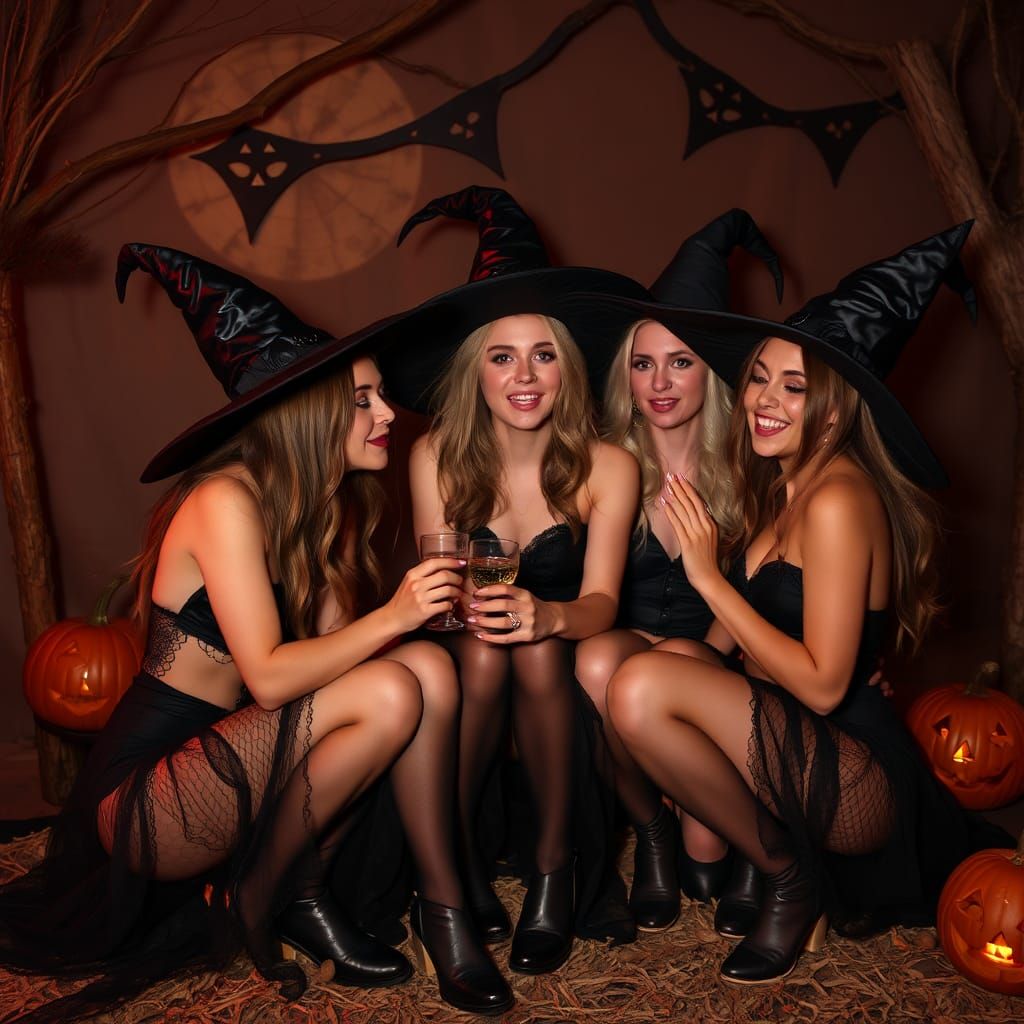 Sensual Witches Celebrate Halloween