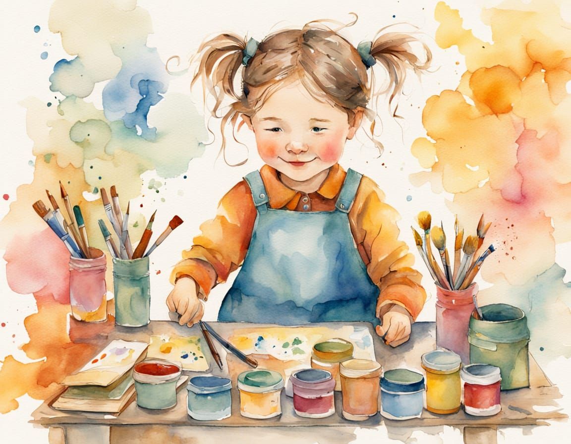 Joyful Artist Unleashes Whimsical Creativity in Sunny Studio