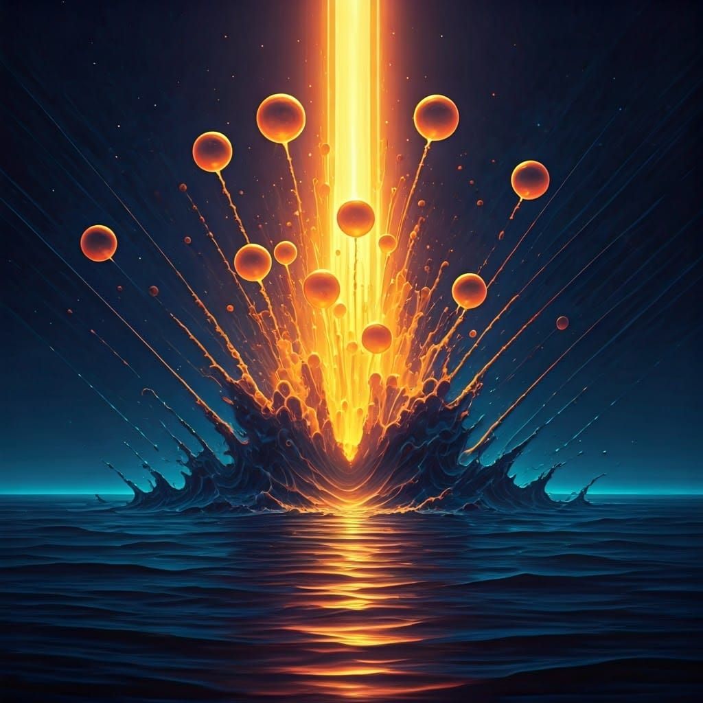 Ethereal Cymatic Orbs Launch into Vibrant Night Sky