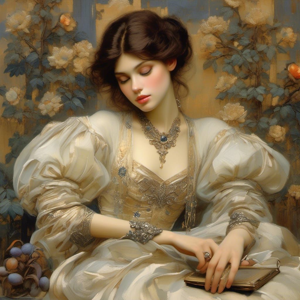 Elegant Hand Writing Calligraphy in Pre-Raphaelite Style