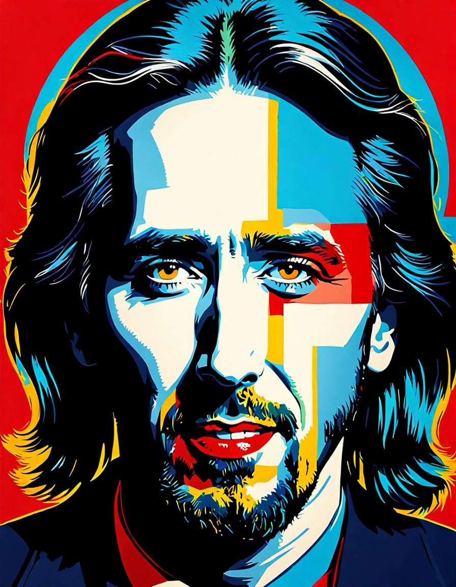 Nicholas Cage as Jesus in Pop Art Style