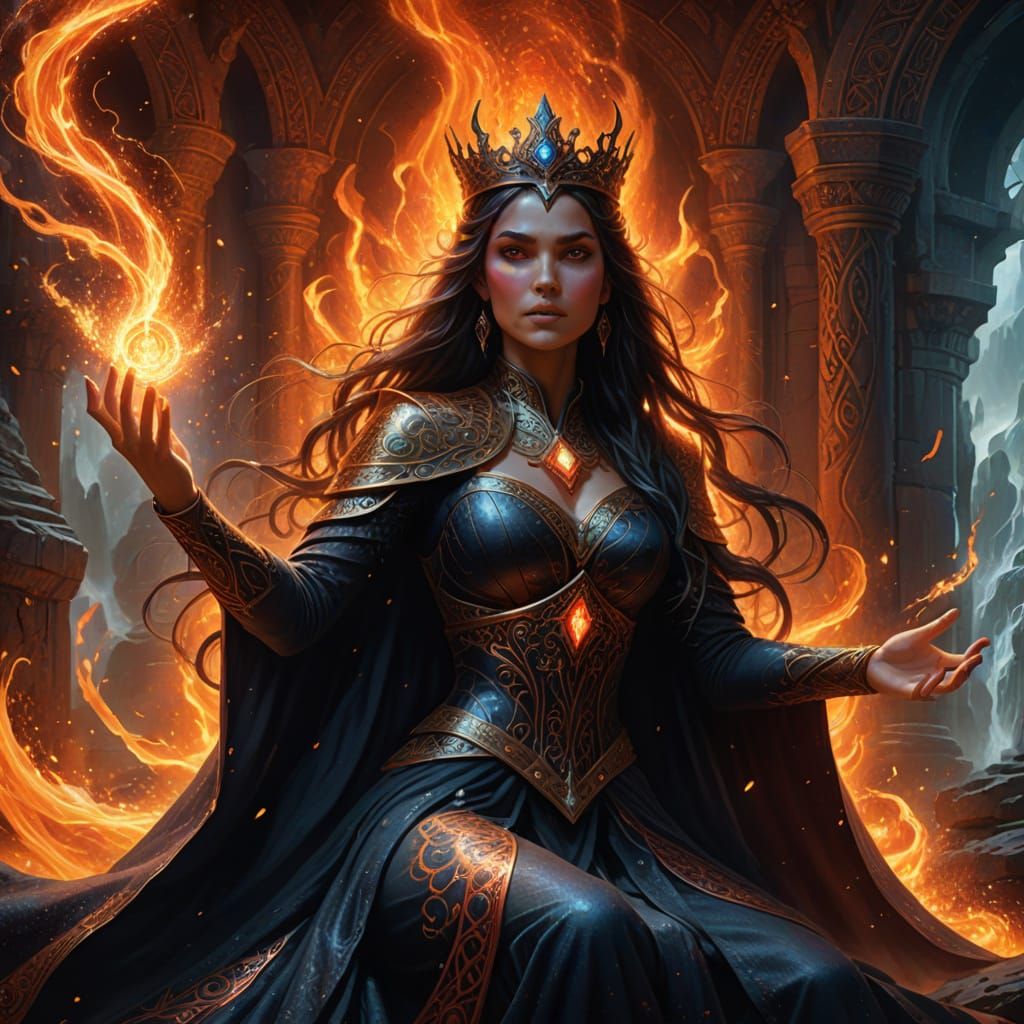 Ethereal Fantasy Sorceress with Magical Realism