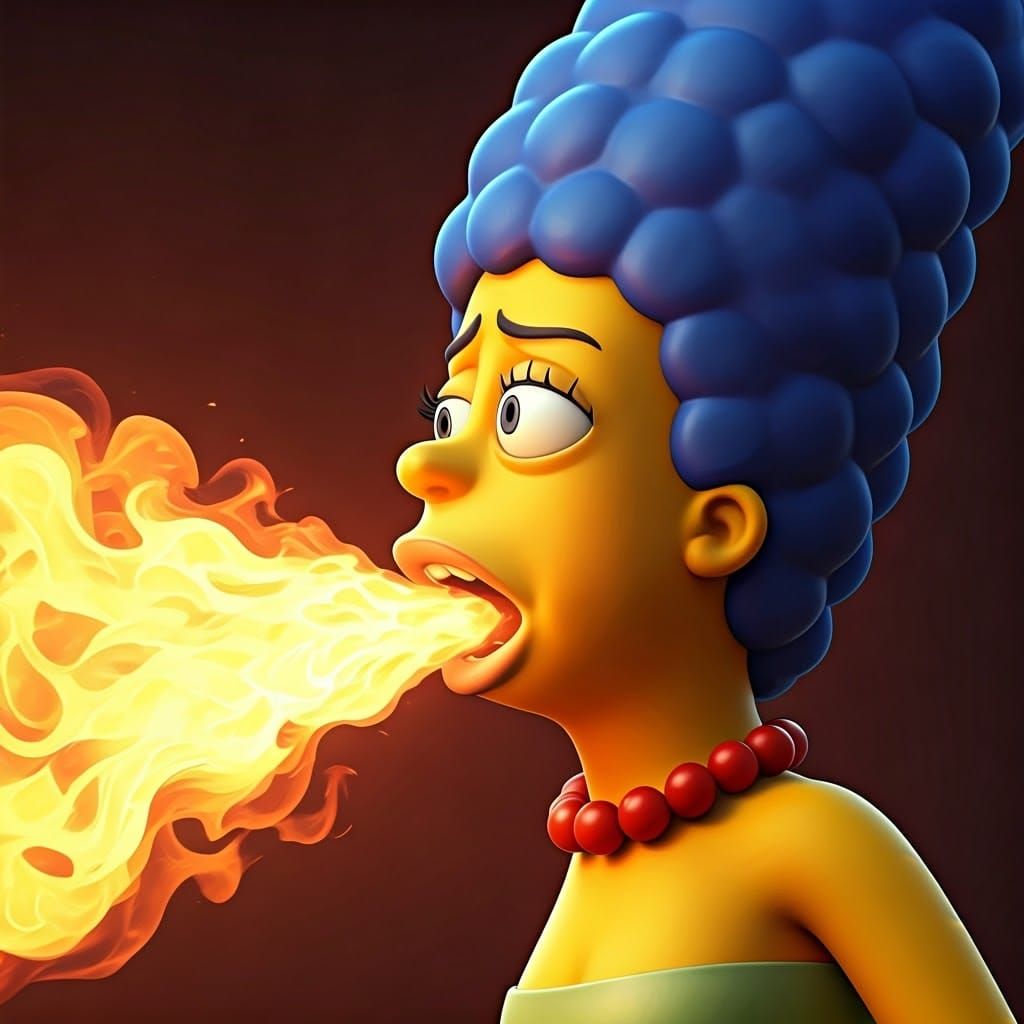 Marge Simpson Ignites with Fiery Fury