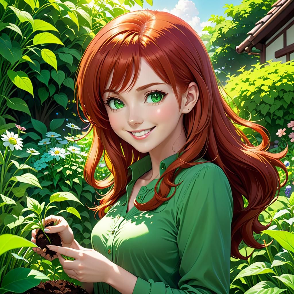 Redhead Gardener Celebrates Earth Day: Anime Style