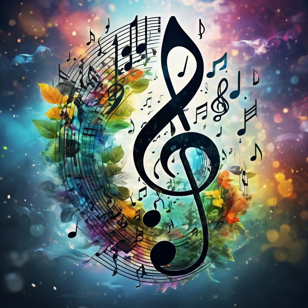 Harmonic Music Note Double Exposure Art