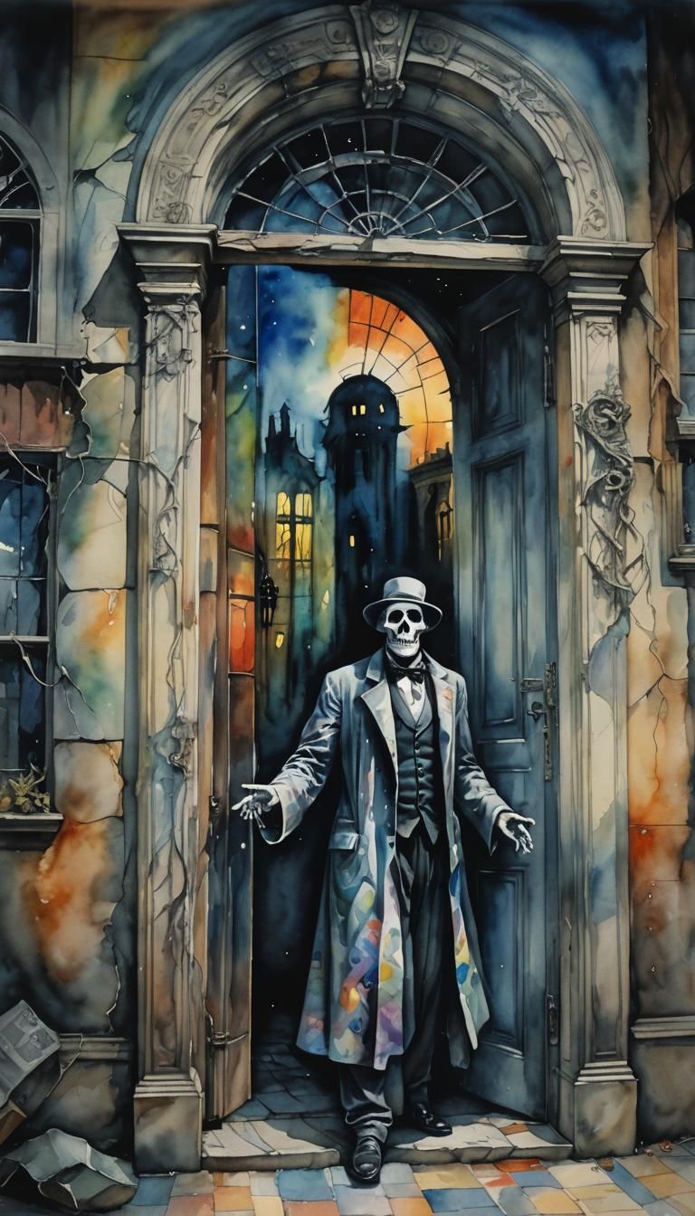 Haunted house watercolors by Eduardo Kobra intensely detaile...