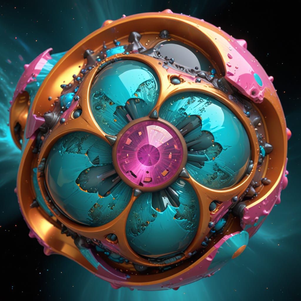 Abstract Fractal Object Rendered with Complex Math