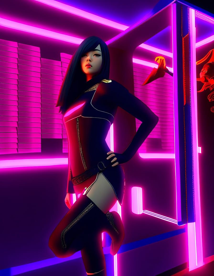 Serious Anime Rogue in Sleek Leather Armor