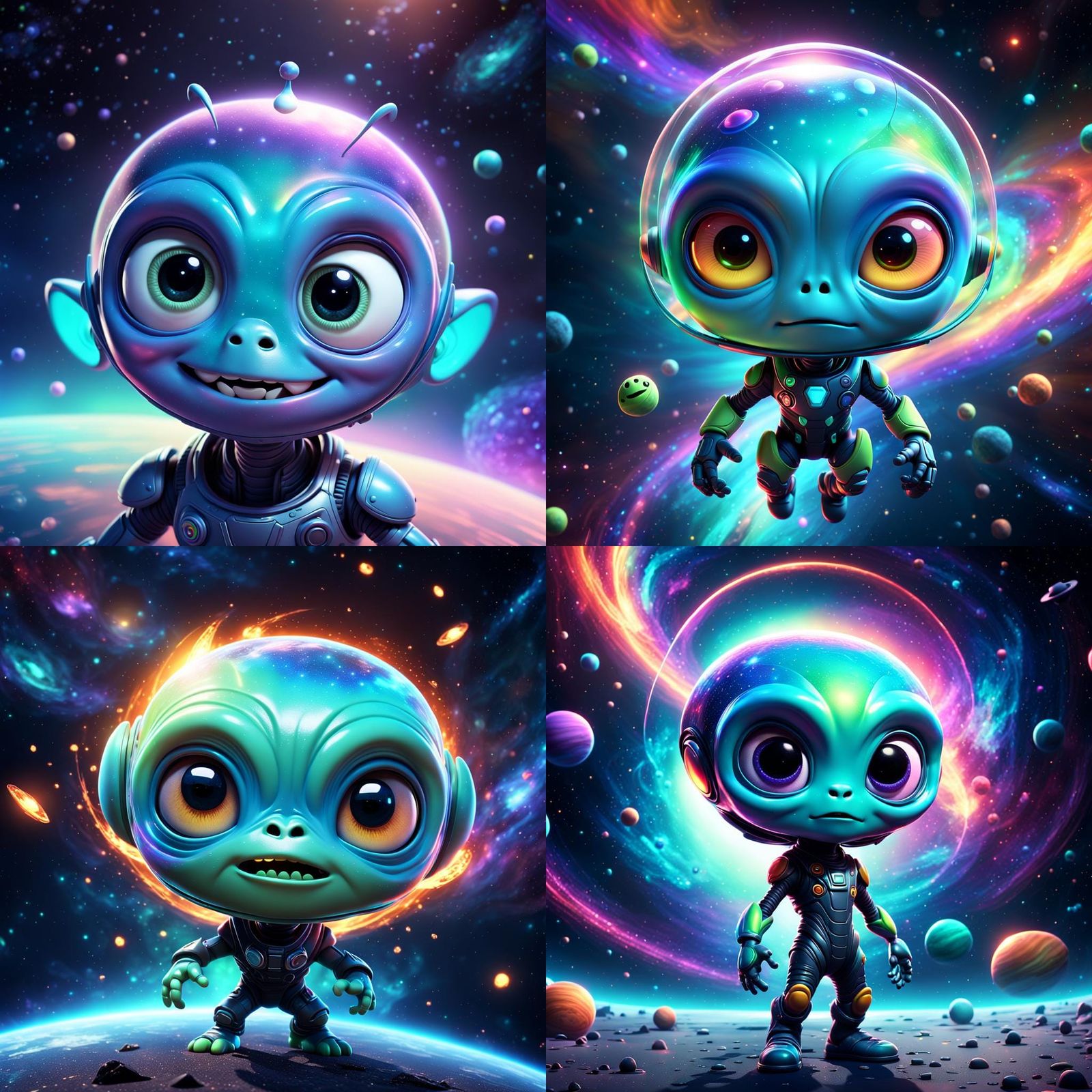 Cute Chibi Alien Twitch Emote in 3D