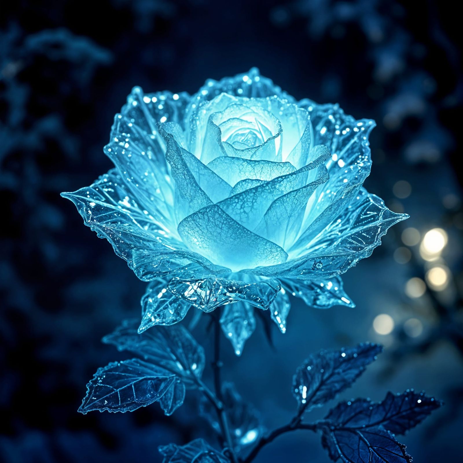 Gothic Ice Rose in Snowy Forest