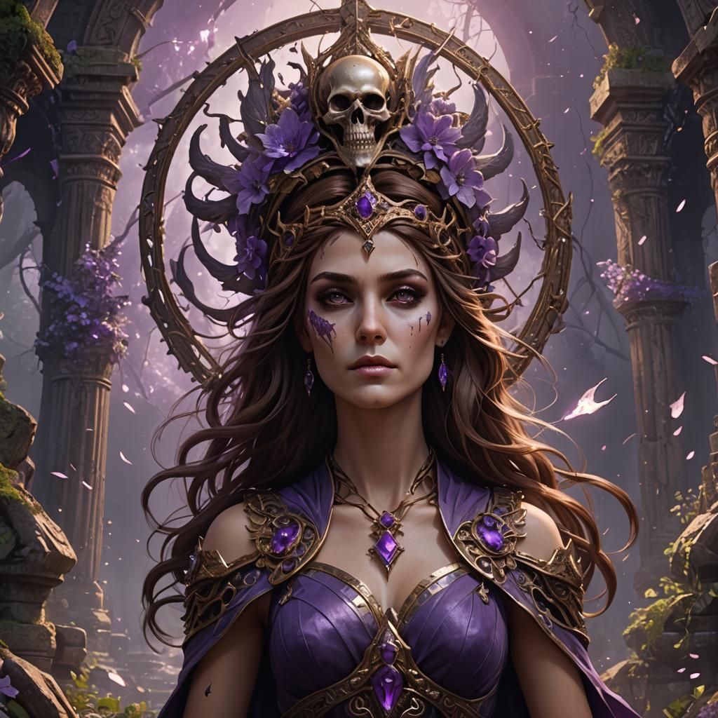 Rebecca as Amethyst Goddess of Death: Detailed Matte Paintin...