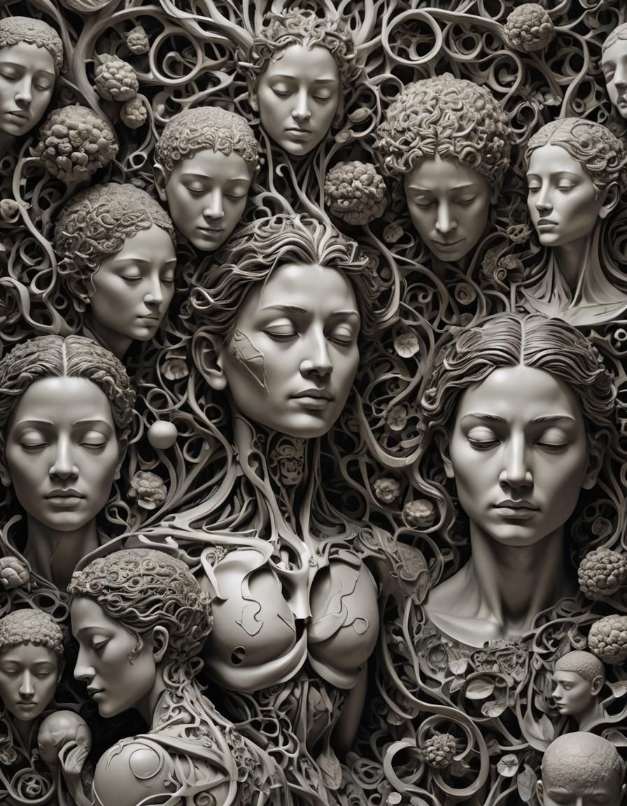 Mind and Body Sculpture: Figurative Hyperrealistic Artwork