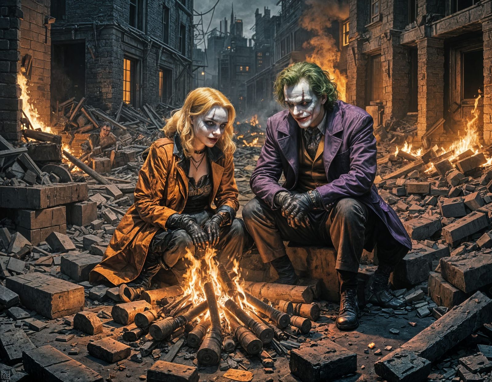 Joker and Harley Quinn Share a Dystopian Campfire in Gotham'...