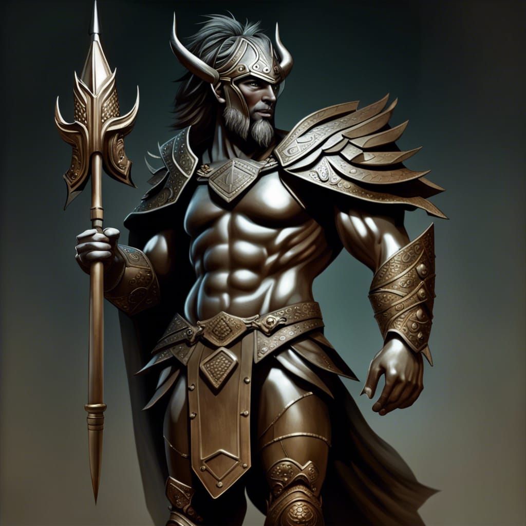 Armored Centaur with Spear in Graffiti Art Style