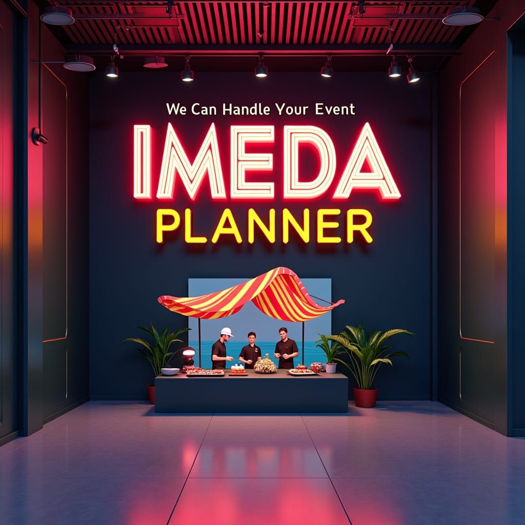 Futuristic 5D Logo for Event Planner in Modern Interior