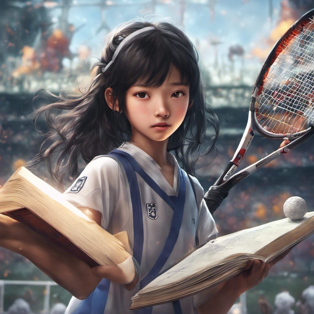 Shy Japanese Girl in Detailed Digital Art