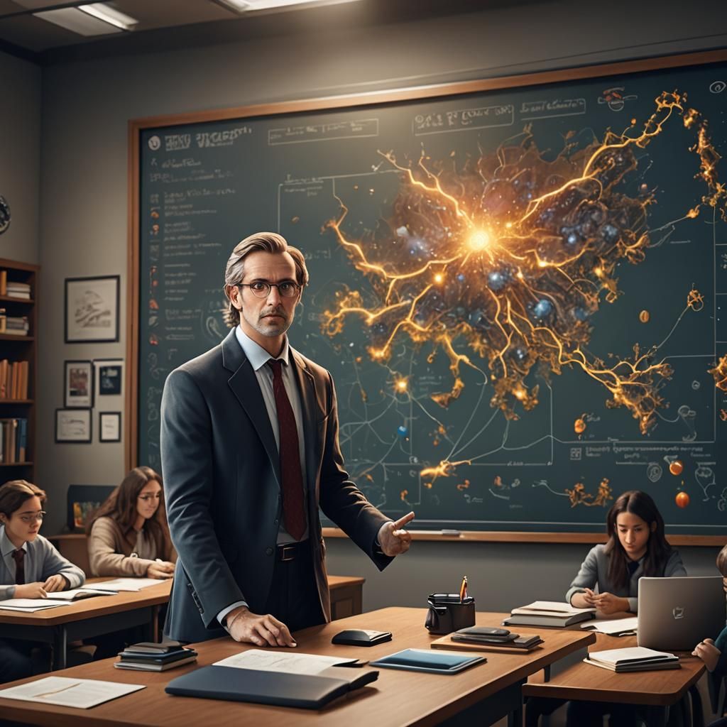 English Teacher Using AI Technology in Classroom