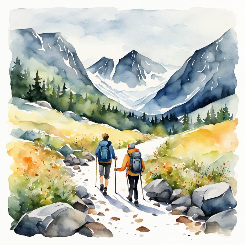 Friends Hiking in the Norwegian Wilderness