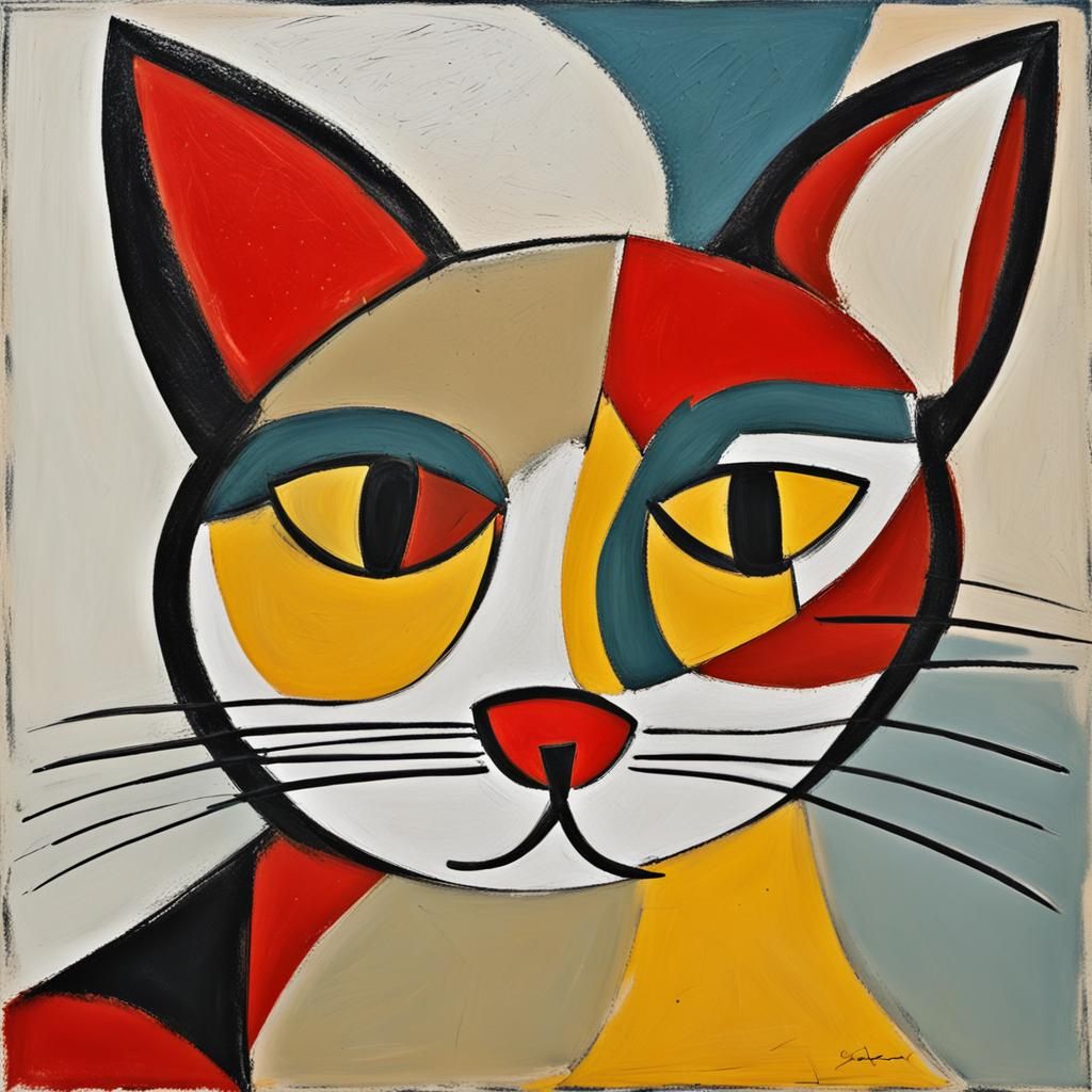 Abstract Cat in Surrealist Style