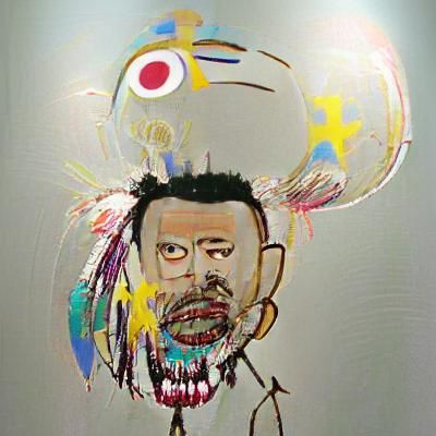 Pop Art Portrait in Basquiat and Murakami Style