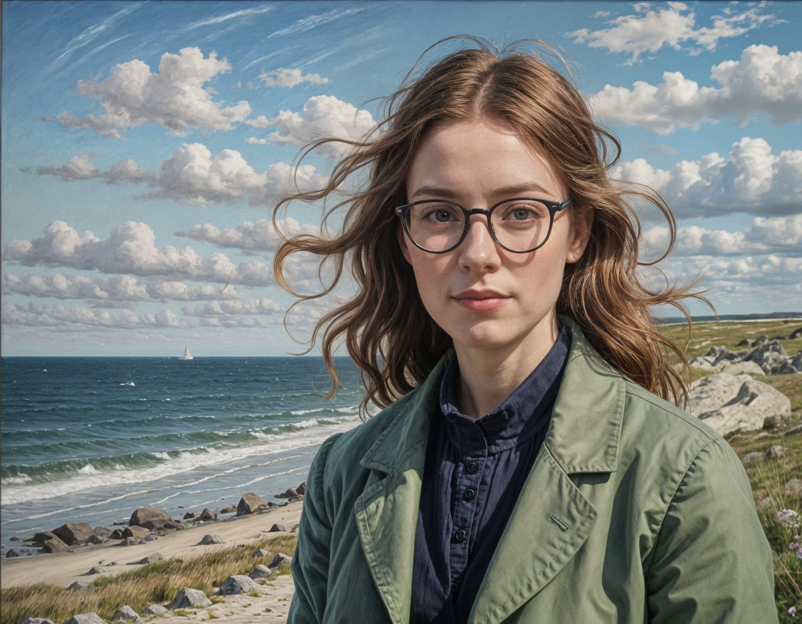 Easter Girl in Skagen Oil Painting