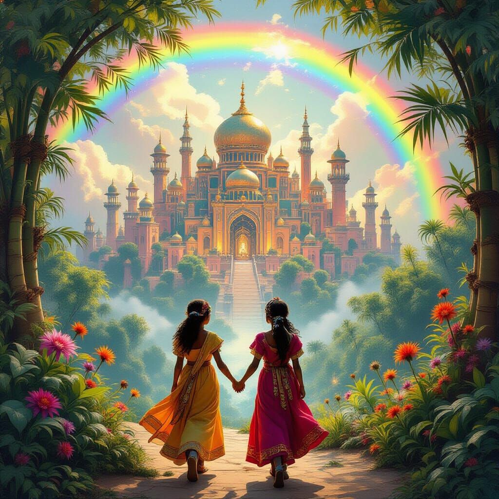 Magical City of Babylon in Nihonga Style