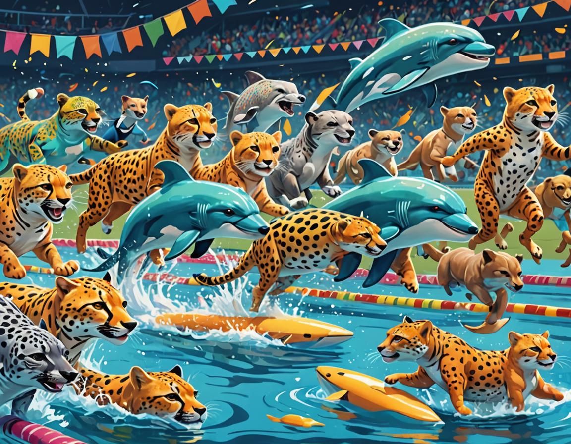Animal Olympics: A Whimsical Digital Illustration