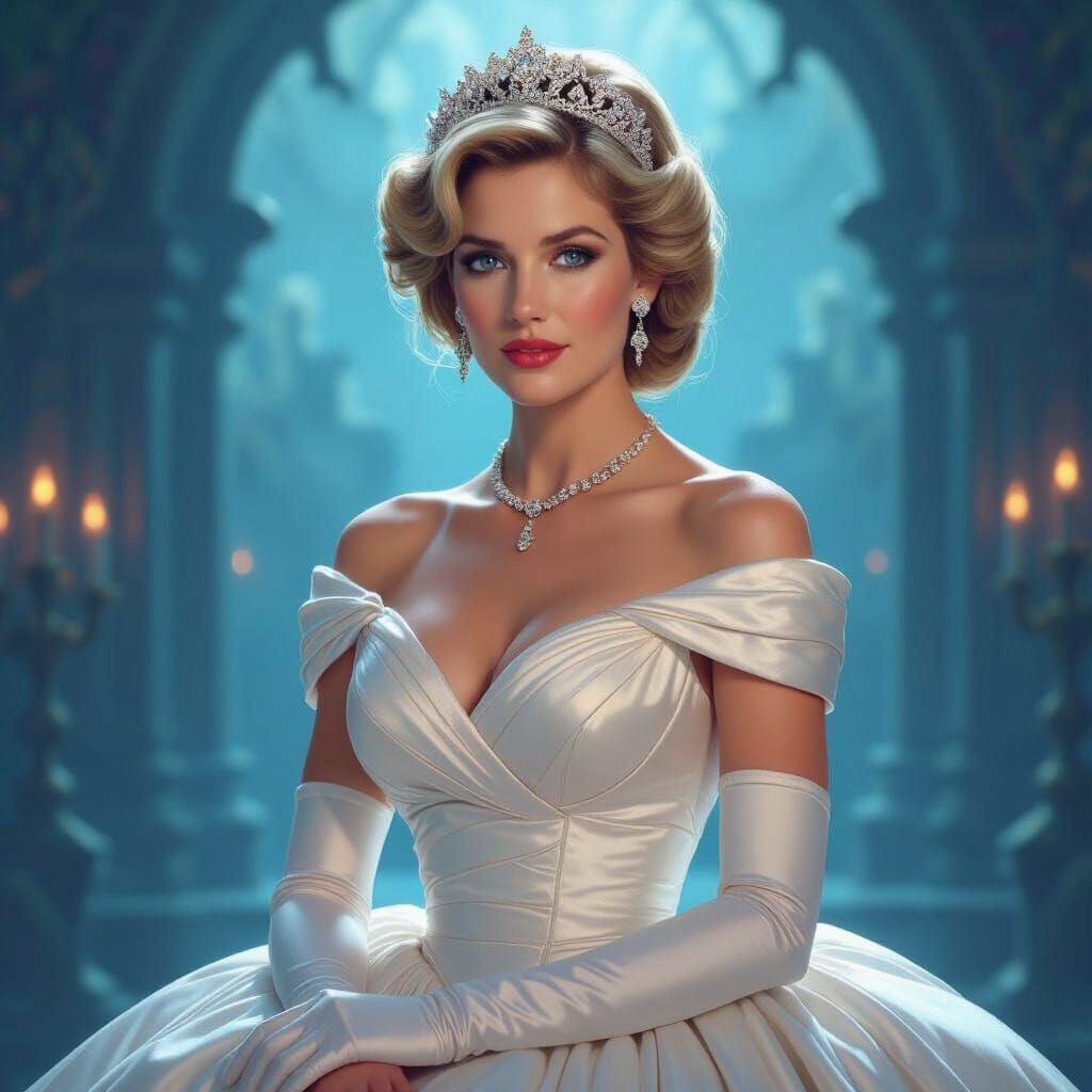 Princess Diana Vogue Portrait in Fantasy Concept Art Style