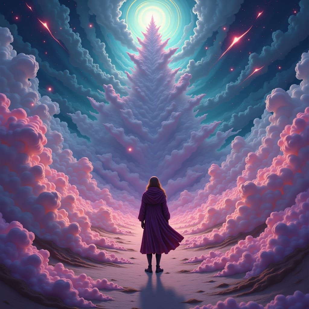 Dreamy Digital Illustration of a Solitary Figure