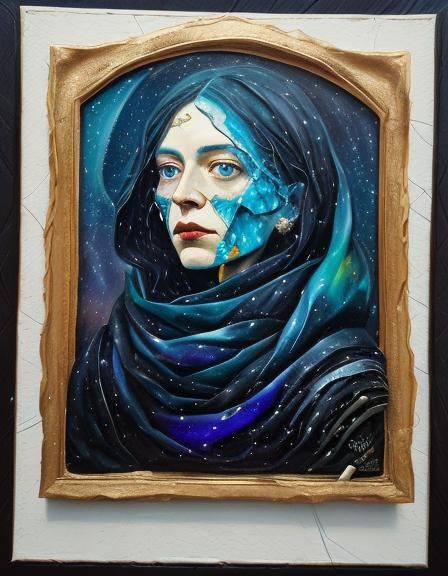 Surreal Collage: Stars Devouring Time in Dreamcore Style