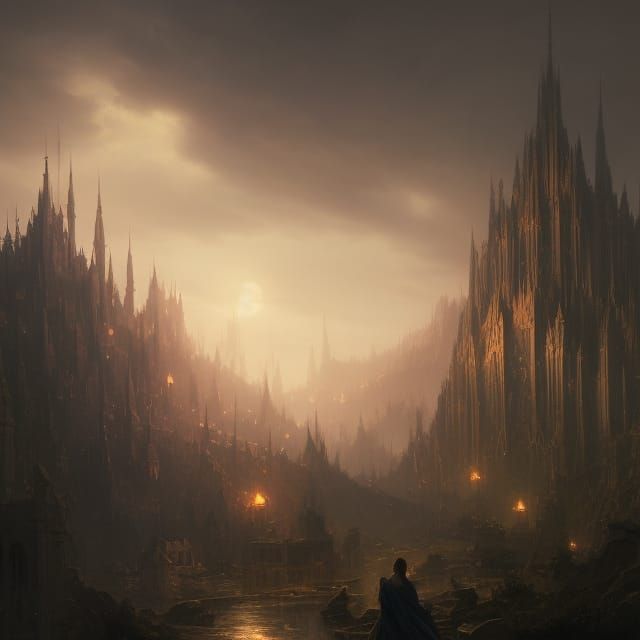 Dark Fantasy Kingdom Concept Art in 8k