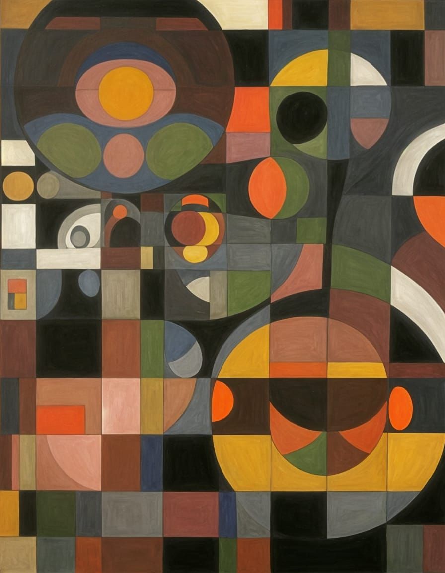 Abstract Masterpiece in Vibrant Orange, Pink, and Ultramarin...