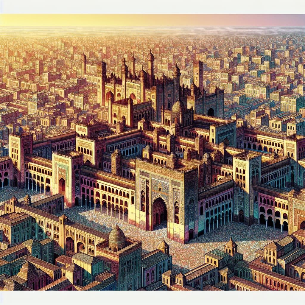 Islamic Golden Age Palaces Under Starlight