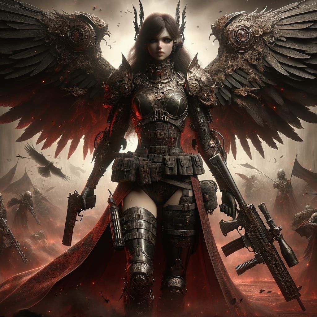 Fearsome Devil Princess Leading Her Army