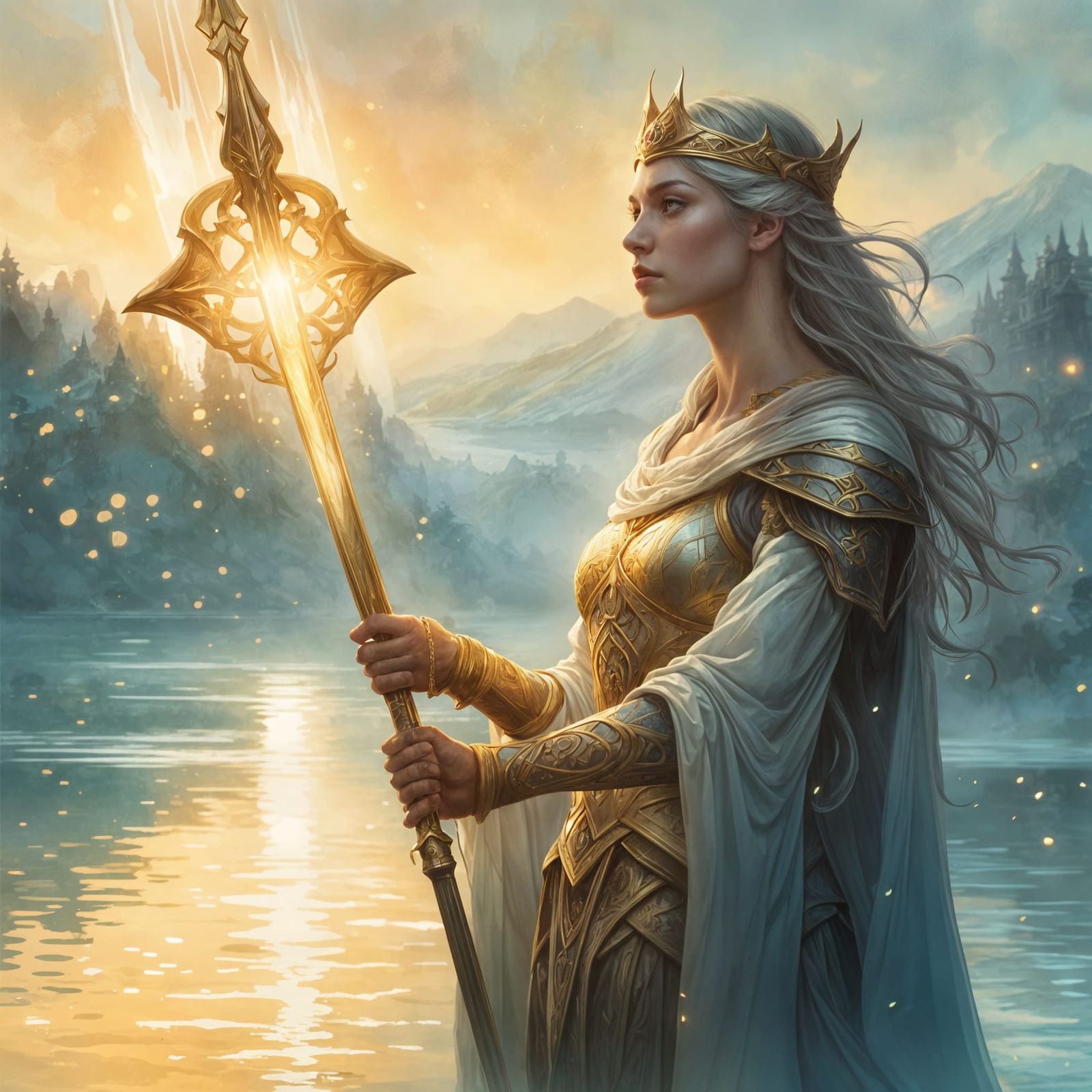 Lady of the Lake Wielding Excalibur: Concept Art