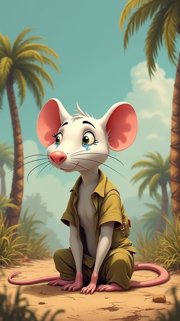 Crying Rat in Jungle, Disney Style
