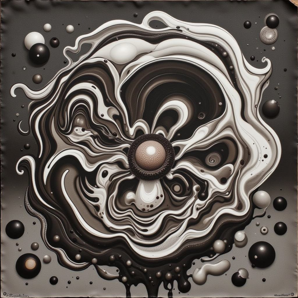 Abstract Coffee Stain Texture with Dark Chocolate