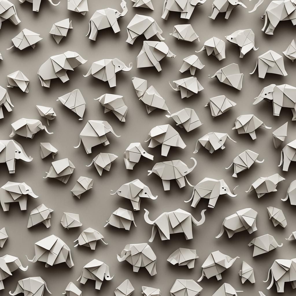 Origami Elephant Papercraft in 8K Resolution