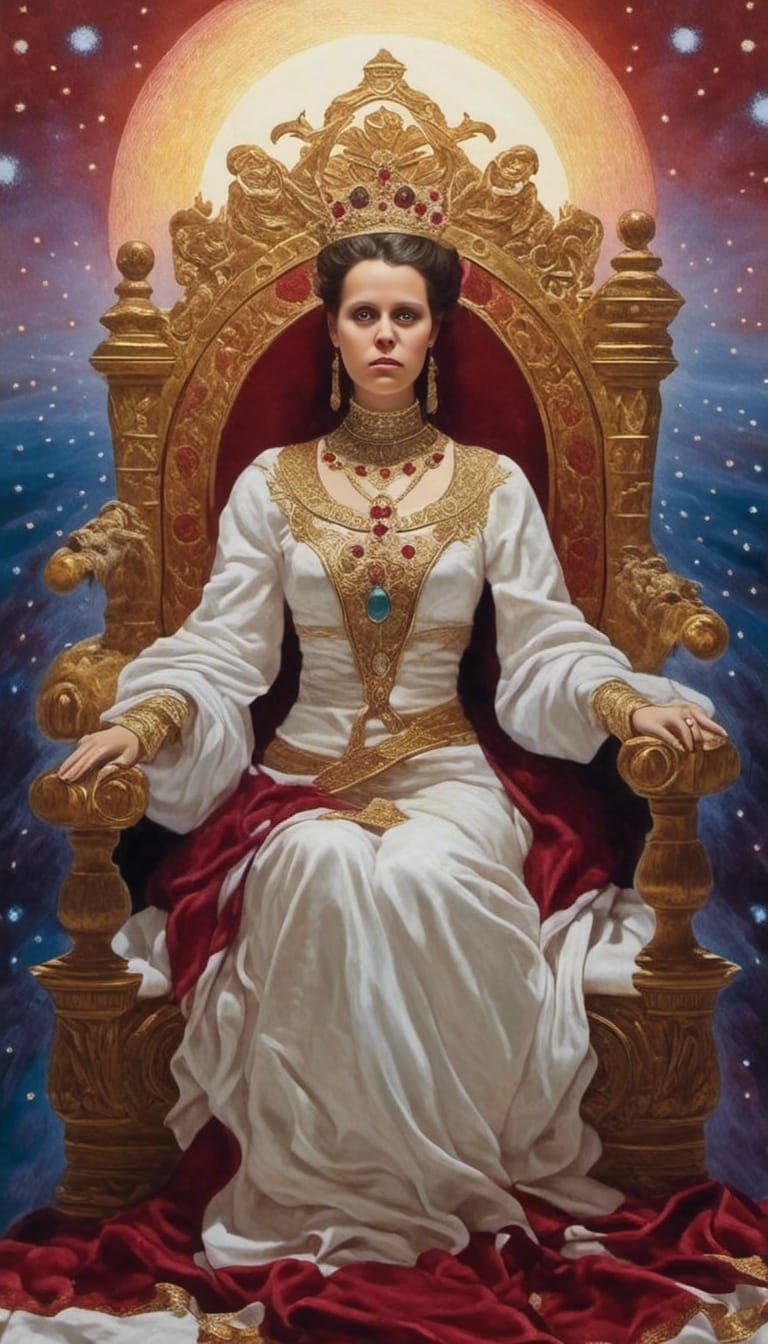 Queen of Earth on a Throne in Space