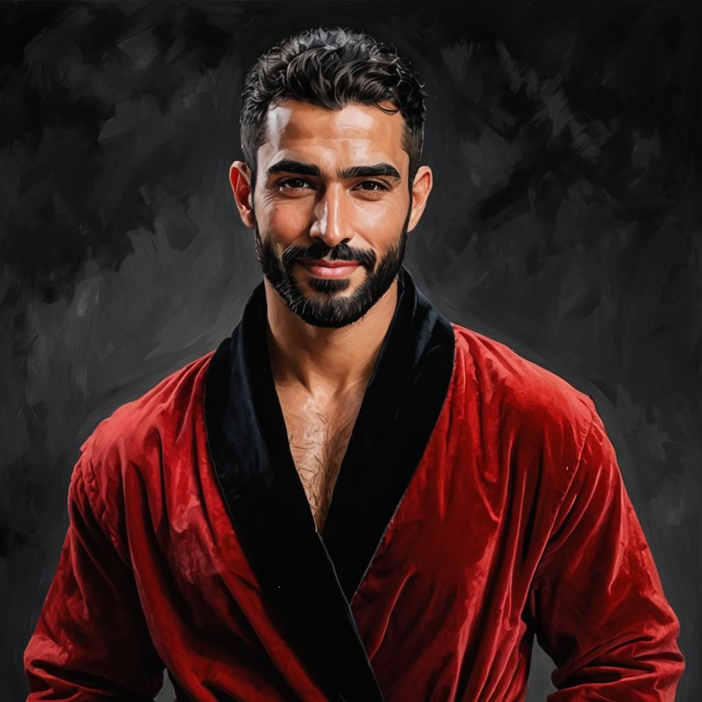 Impressionist Portrait of a Cheerful Arab Man