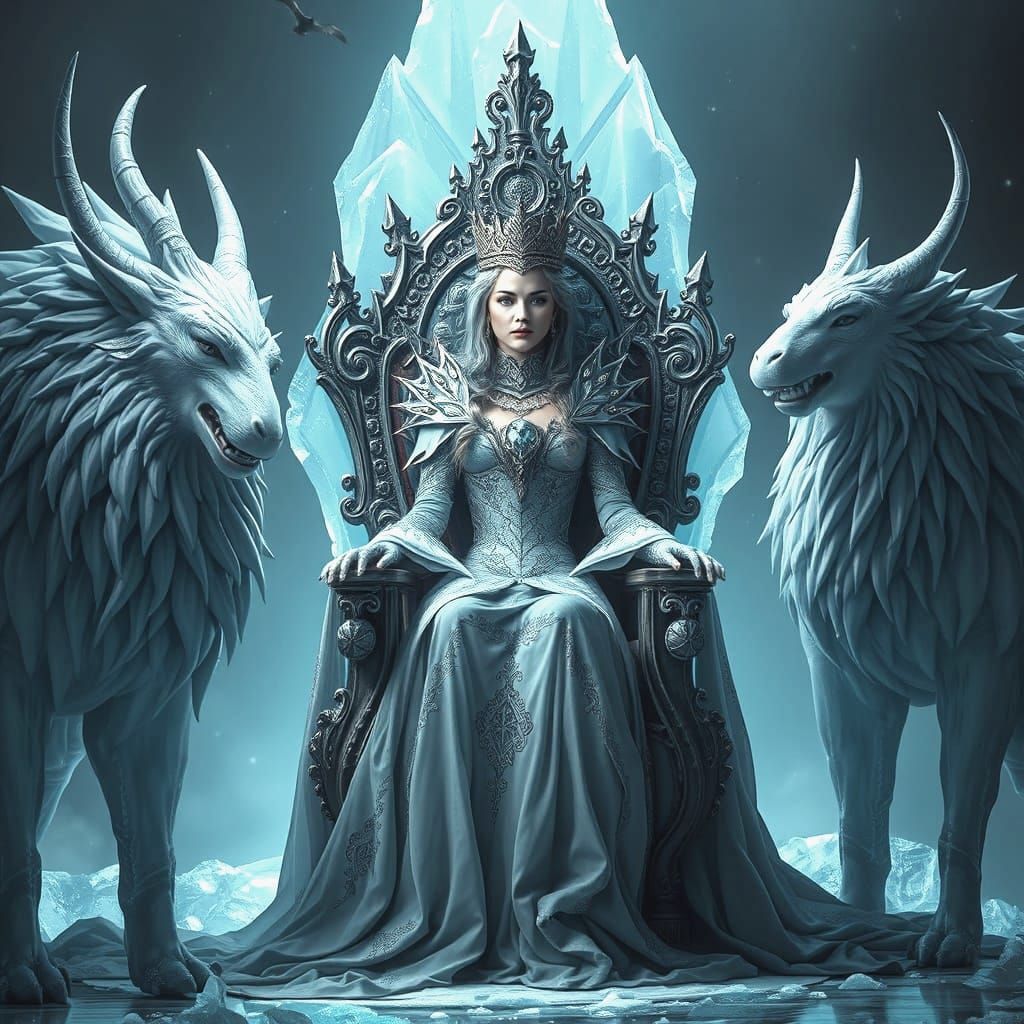 Epic Ice Princess in Majestic Digital Painting