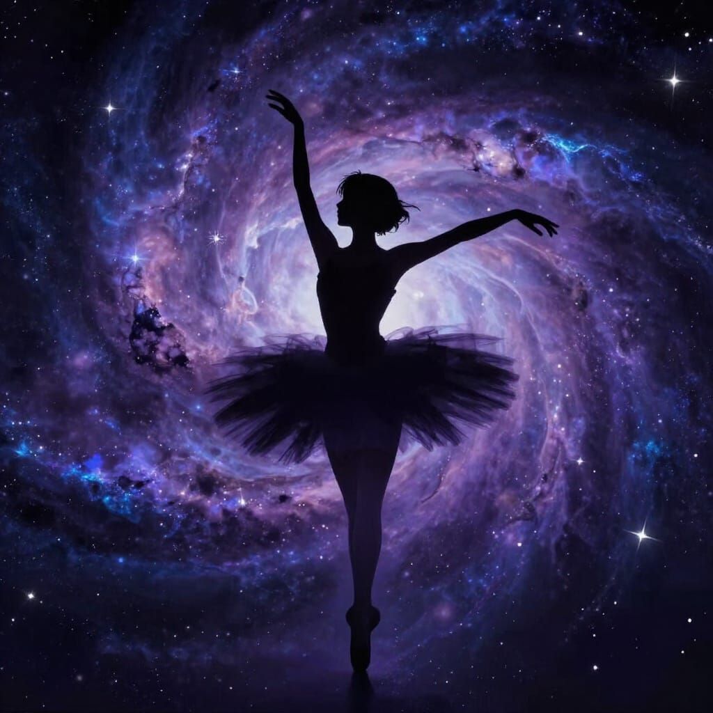 Ballet Dancer in Cosmic Nebula
