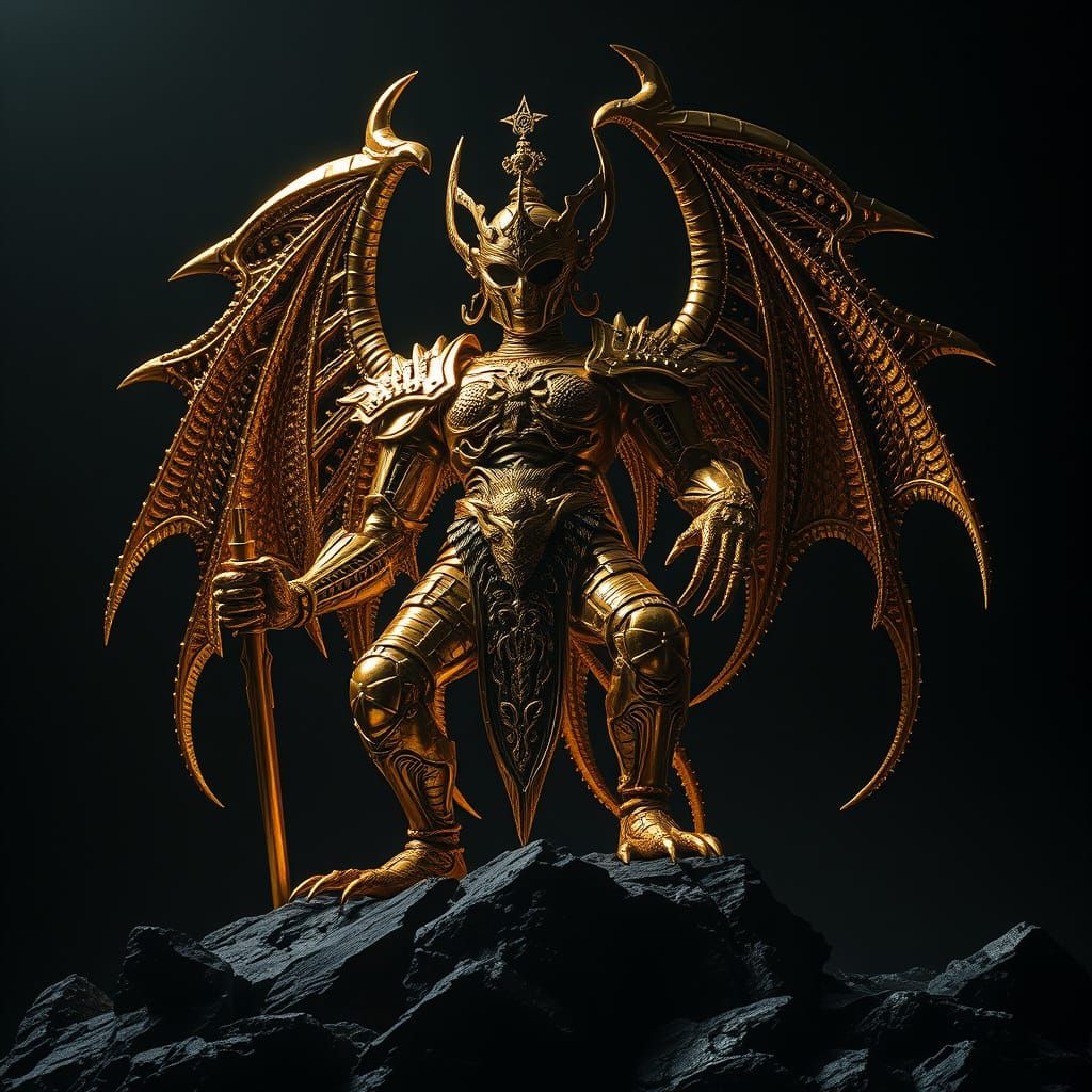 Golden Warrior in Ornate Armor